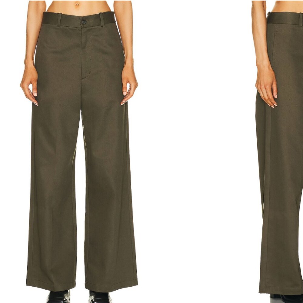 Nili Lotan 100% Wool Johan Pant in Army Green. Barely worn. Size 2